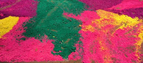 A brightly coloured Sand Mandala