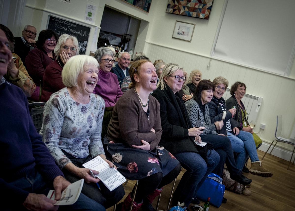photograph by Trish Thompson of the audience laughing at a Creative Arts East touring event during Creativity & Wellbeing Week 2019