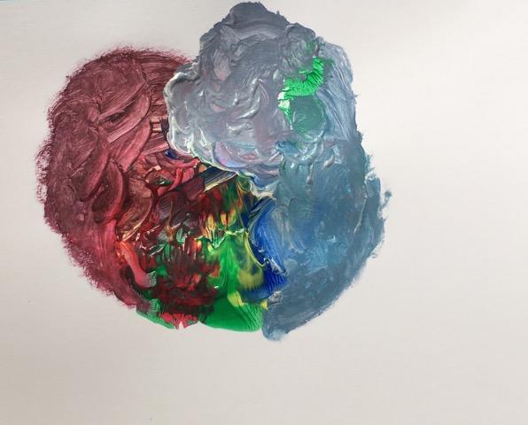 Heart painting by participants from Creative Potential CIC