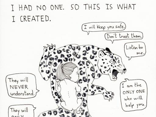 “Snow Leopard” from my illustrated mind, by Kathryn Watson