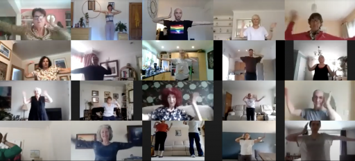 Screenshot of Yorkshire Dance's Vogue Masterclass on zoom with Darren Pritchard