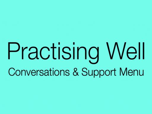 Practising Well conversations & support menu Image