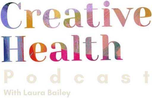 podcast logo - colourful serif font